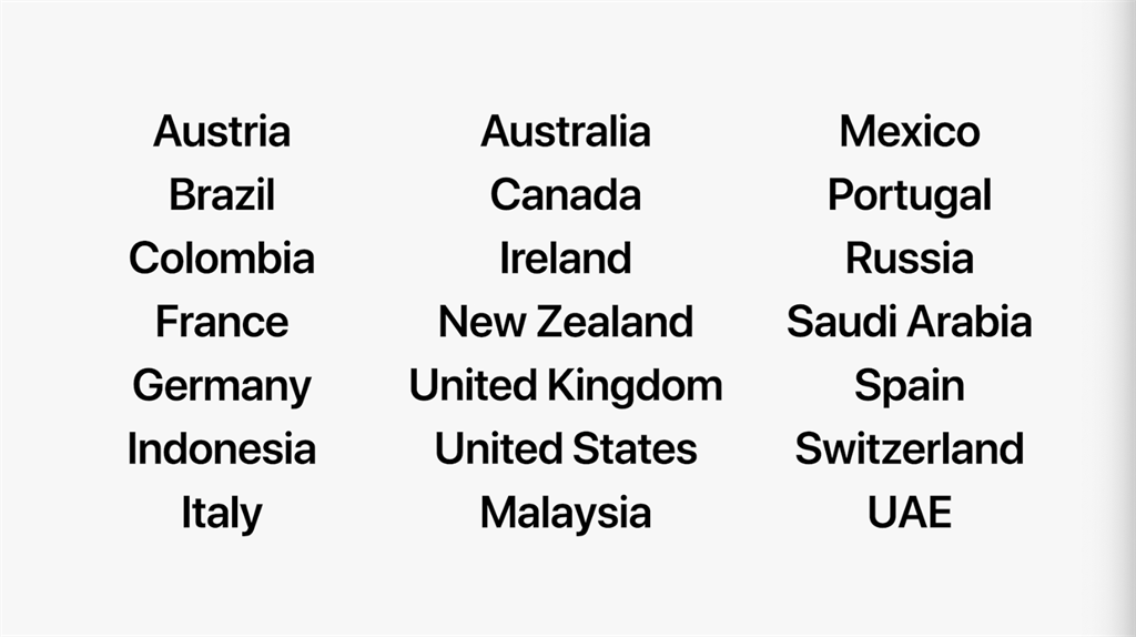 Apple Fitness+新增在21國推出，可惜仍沒有台灣。（摘自蘋果官網）
