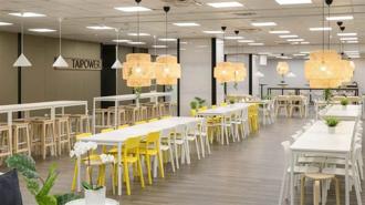 台電40年員工老餐廳更新，結合IKEA打造新用餐環境。 圖／台電提供