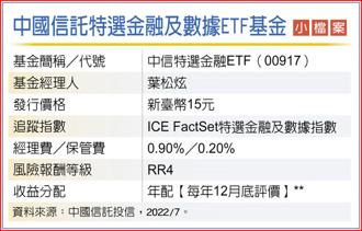 中國信託特選金融及數據ETF基金小檔案