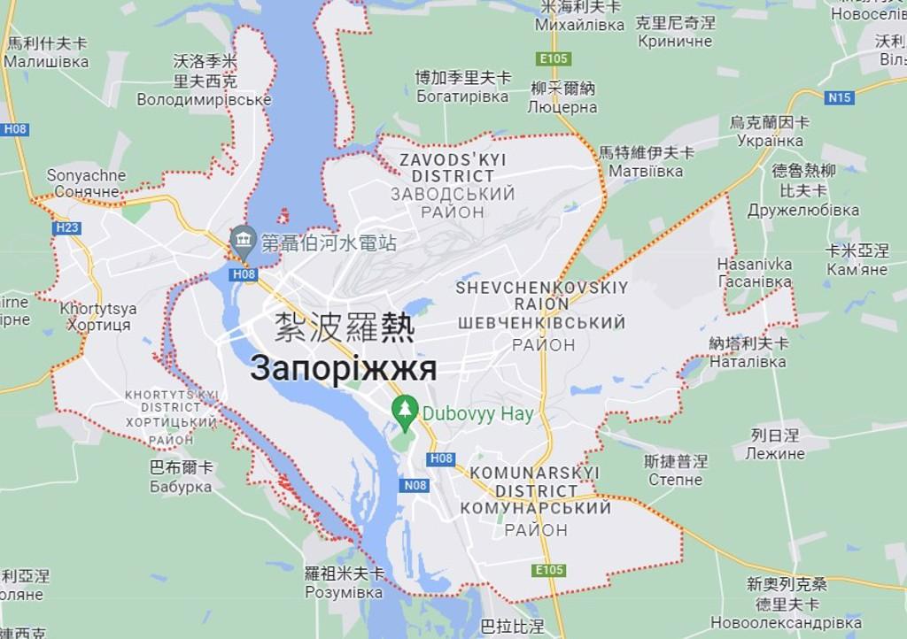 札波羅熱（Zaporizhzhia）地區1個平民車隊遭遇砲襲。（圖取自Google地圖）