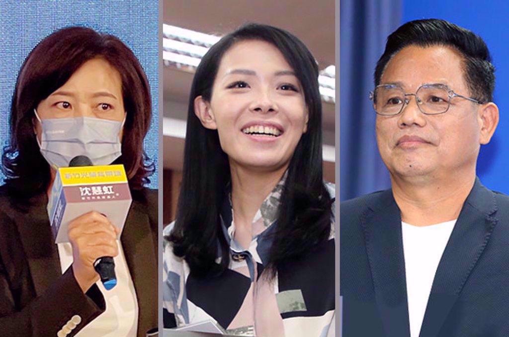 圖為藍綠白3位新竹市長候選人，左起為沈慧虹、高虹安、林耕仁。（中時資料照合成）