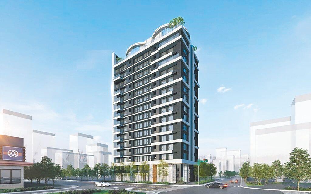 「元利樂樺」位於三重仁義街與元信一街角地，正對全聯、臨路開敞，兼具便捷與悠闊。圖為3D示意圖。（元利樂樺提供）