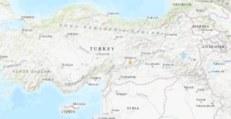  土耳其東部發生地震，規模5.2 深度僅5公里，與月初的大地震應該無關。(圖/usgs)