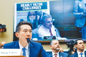 TikTok執行長周受資23日出席美國國會聽證，接受長達5小時的連環質問。（路透）