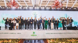 亞洲企業商會（Enterprise Asia）主辦「2023 亞洲企業社會責任獎（AREA）」6月30日在金邊舉辦頒獎典禮暨ICS峰會。圖／亞洲企業商會提供
