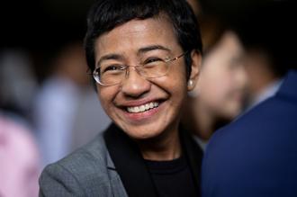 諾貝爾和平獎的菲律賓記者瑞薩（Maria Ressa）。(圖/ 路透社)