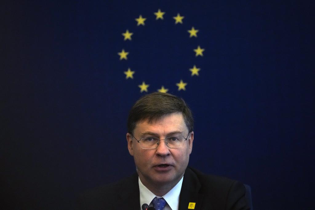 歐盟貿易執行委員杜姆布羅夫斯基斯（Valdis Dombrovskis）。（圖/美聯社）

