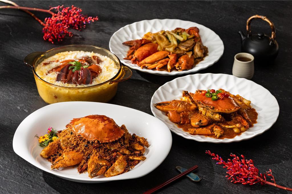 國賓中餐廳推出「秋韻珍饌」，共四道「蟹驚豔」料理供食饕選擇。圖／國賓中餐廳提供