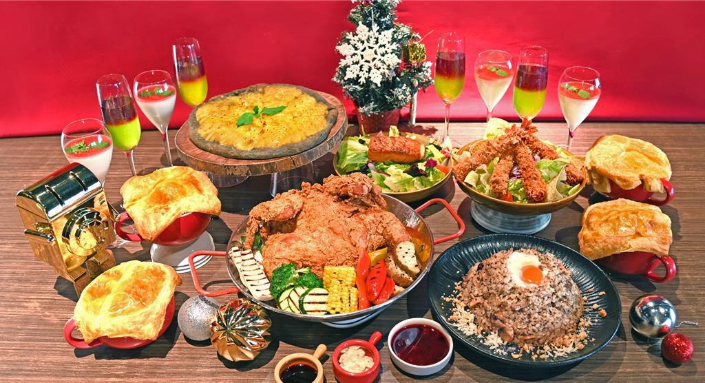 天成文旅華山町餐酒館聖誕分享餐每套3,288元＋10％，預訂再贈限量氣泡酒。圖／天成文旅提供
