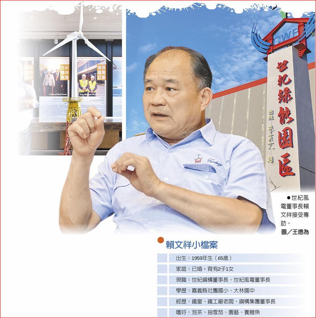 世紀風電董事長 賴文祥:每年接單300億不是夢 - 上市櫃 - 旺得富理財網