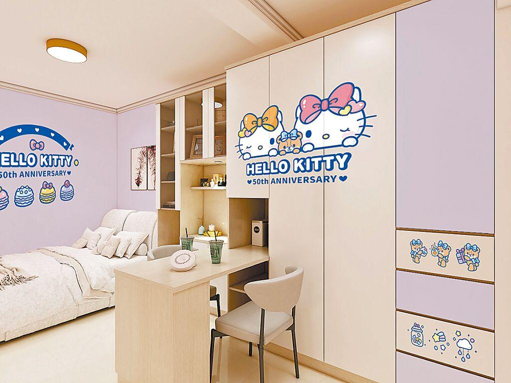 喜迎凱蒂貓50歲，歐德集團Order × Hello Kitty全新門板上市，萌翻你的家。圖／歐德集團提供