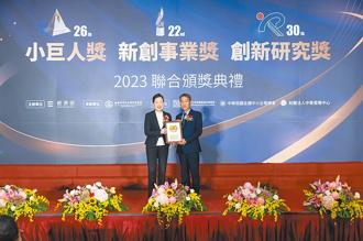 中鎮醫療獲得經濟部中小企業創新研究獎，由部長王美花（左）親自公開表揚。圖／業者提供