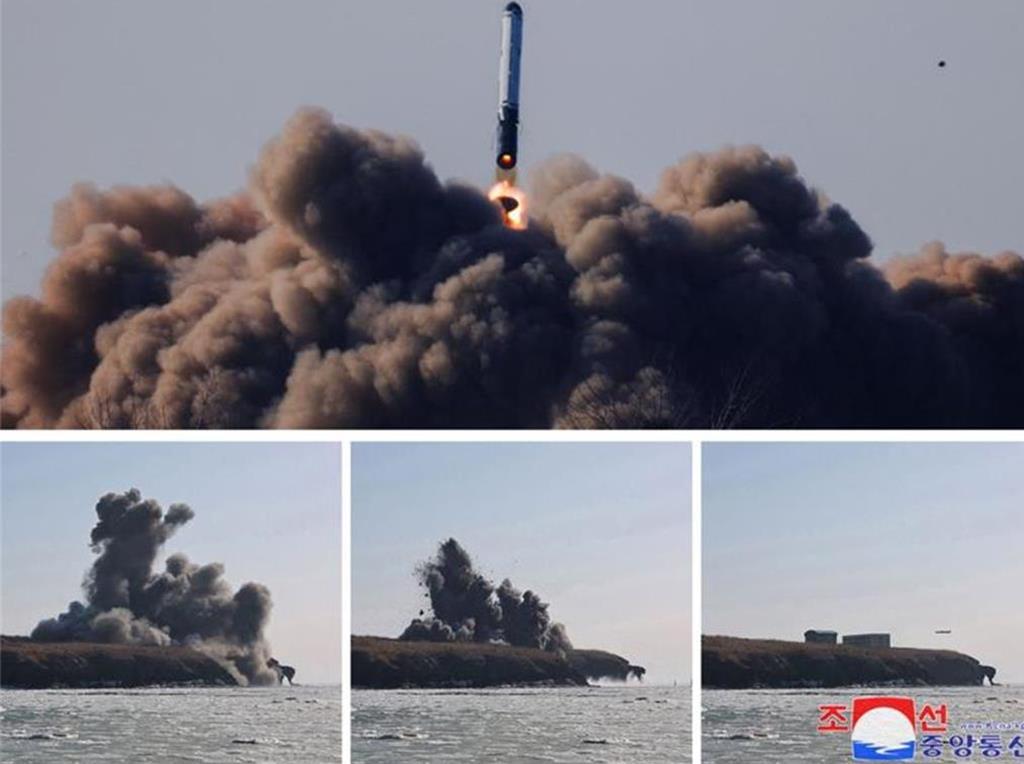 北韓2日在朝鮮半島西側海域試射巡弋飛彈。今年以來北韓已試射四次巡弋飛彈。（圖／朝中社）