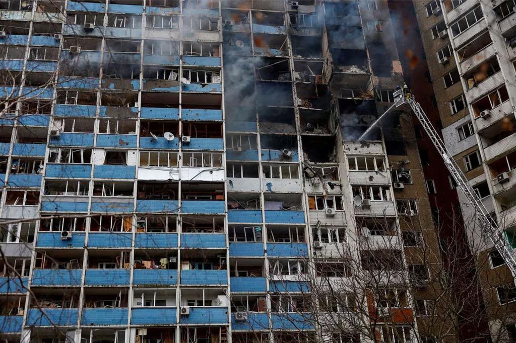 俄羅斯2月7日襲擊基輔，造成至少5人死亡，一些住宅和能源基礎設施受破壞。（路透社）